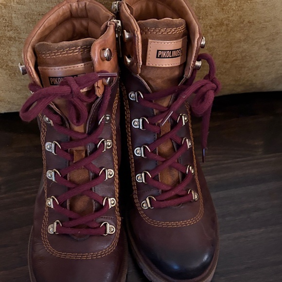 PIKOLINOS Brown and Burgundy Lace Up Boots - Picture 8 of 9